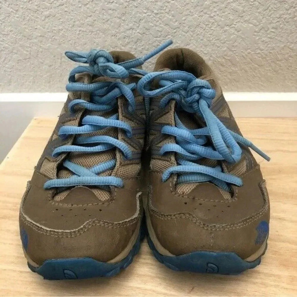 The North Face Boys Hedgehog Brown & Blue Hiking Trail Shoes 3 - Picture 5 of 8